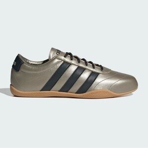 adidas Women’s Metallic Gold Grand Court Lo Shoes Samba-Inspired Leather Sneaker